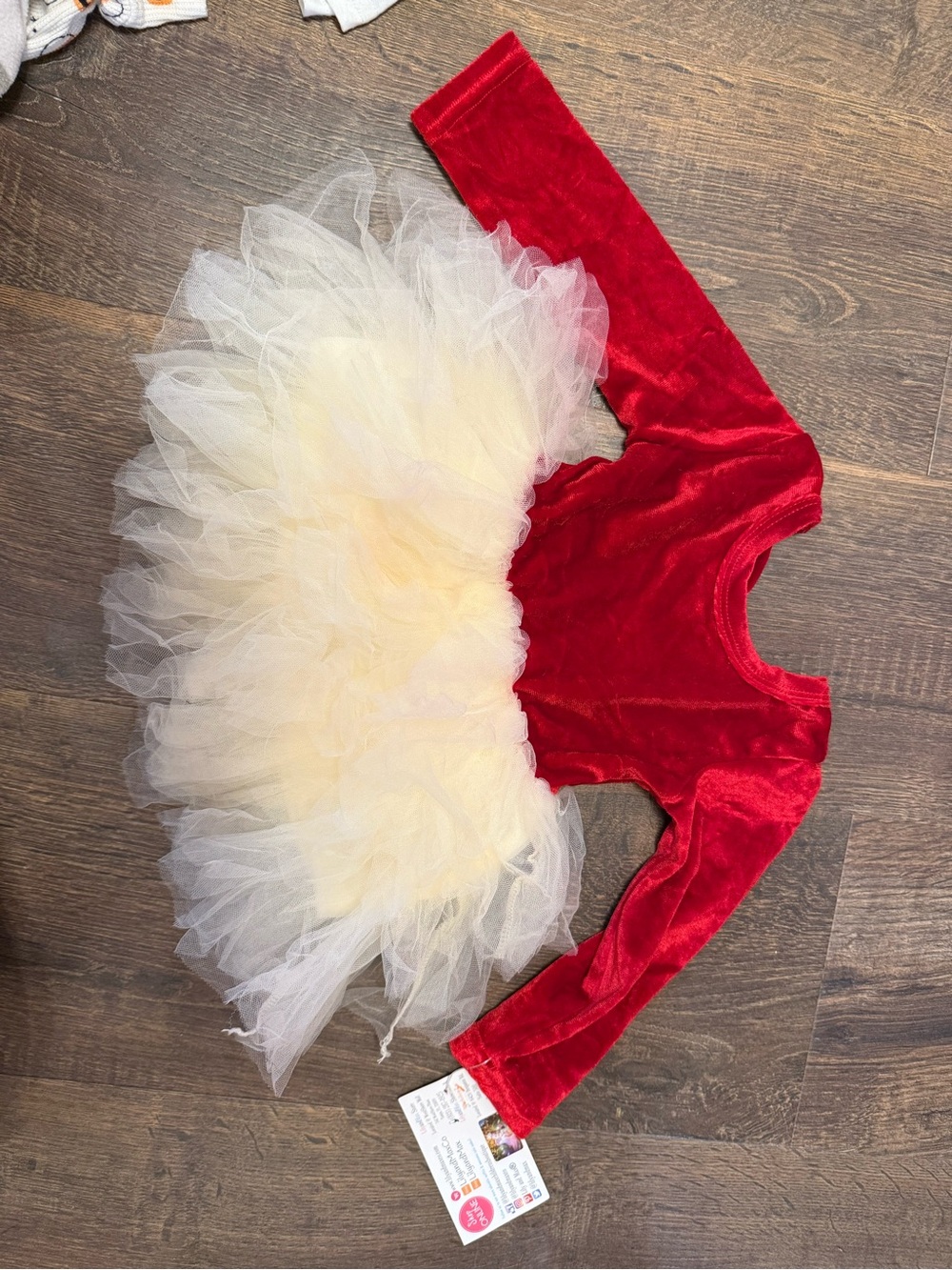 Girls Red Velvet Bodice with Cream Tulle Skirt Formal Dress